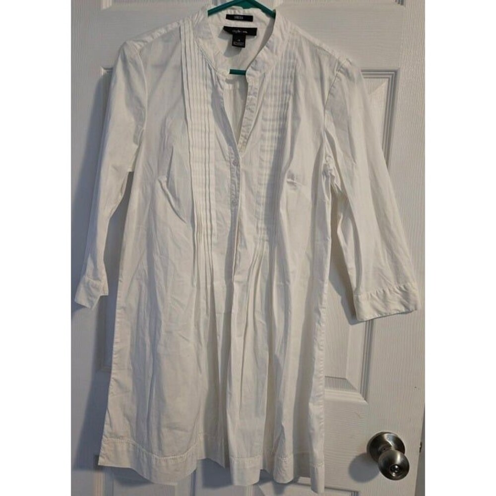 White 3/4 sleeve dress